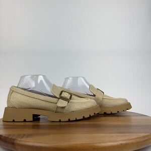 New Womens Dolce Vita Ericka Beige Woven Platform Casual Loafers‎ Size 8 M NWOB